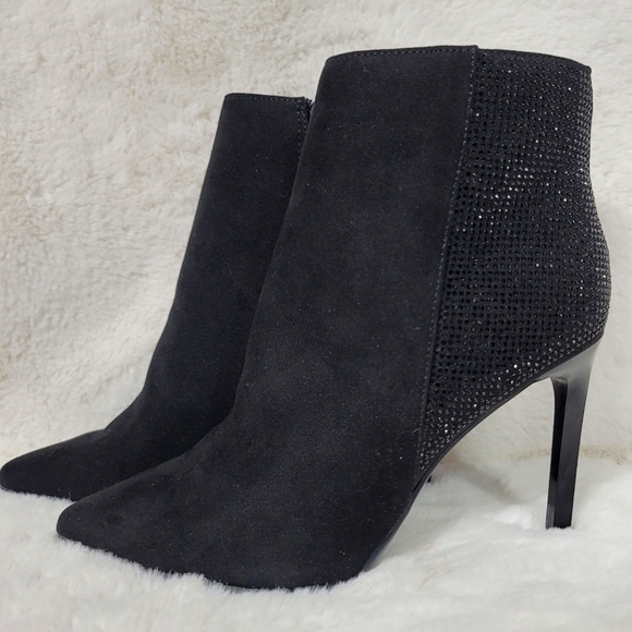 NINE WEST NWT Booties Boots Woman's Heels Suede Black Stone authentic designer - Picture 14 of 15